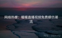 网络热梗：暖暖直播视频免费模仿潮流